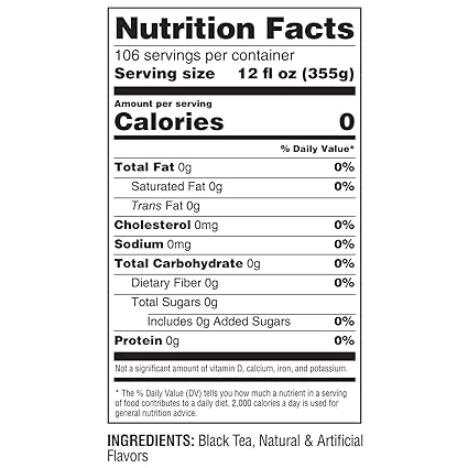 Peach Iced Tea Bags Nutrition Facts